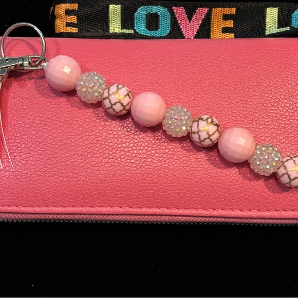 Pink Beaded Keychain with Tassel/ purse charms - Picture 4 of 4